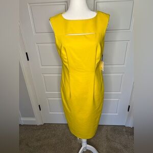 Calvin Klein Vibrant Yellow Midi Dress